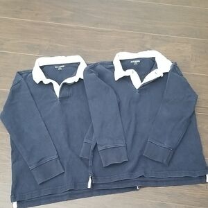 Old Navy Navy Blue Tops with White Collars